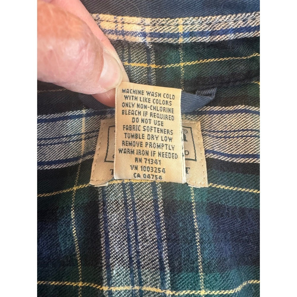 LL Bean Mens Blue Scotch Plaid Lined Work Shirt Jacket XL Regular Flannel Button - Picture 7 of 14